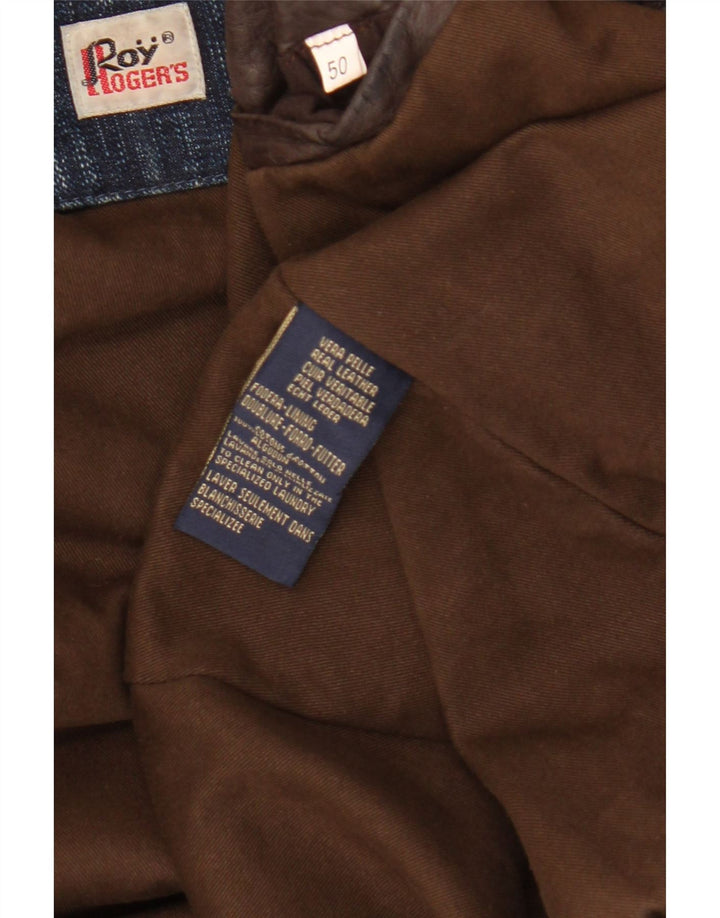 Jaqueta de couro masculina Roy Rogers IT 50 grande couro marrom