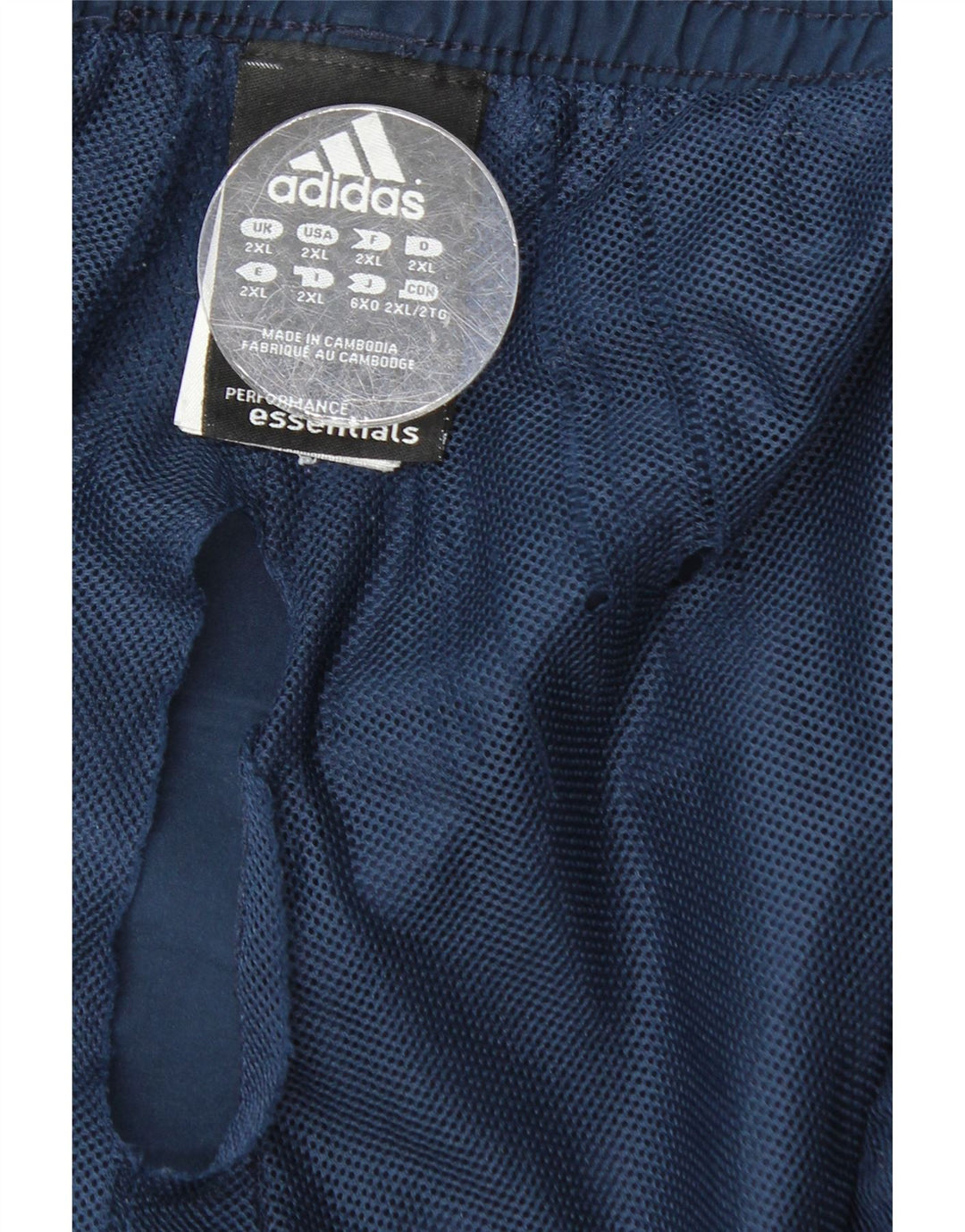 Shorts esportivos masculinos Adidas 2XL poliéster azul marinho