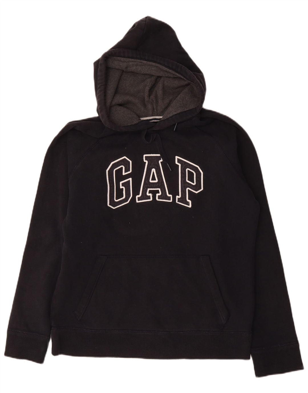 Suéter com capuz gráfico masculino Gap médio algodão preto
