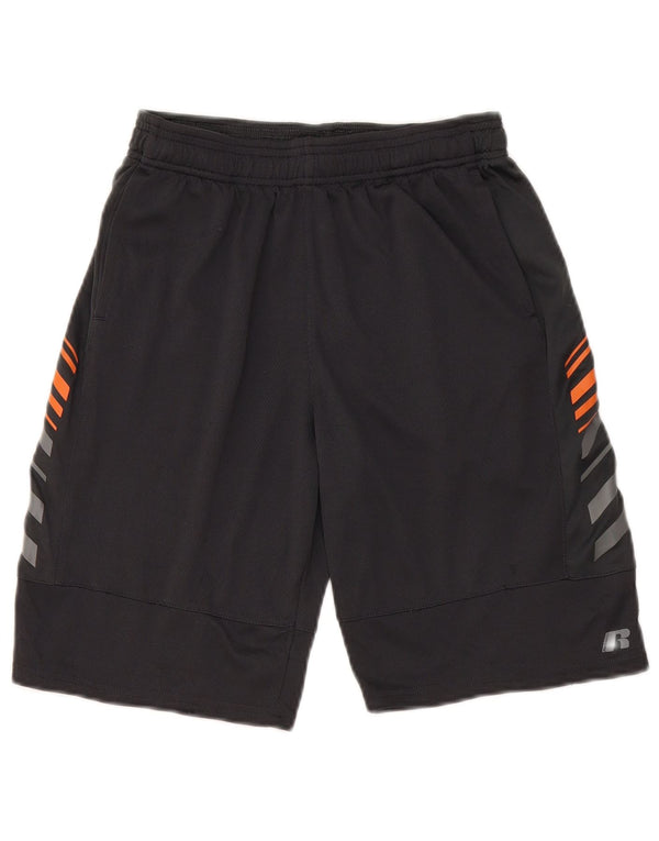 RUSSELL ATHLETIC Boys Sport Shorts 14-15 Years XL Black Polyester