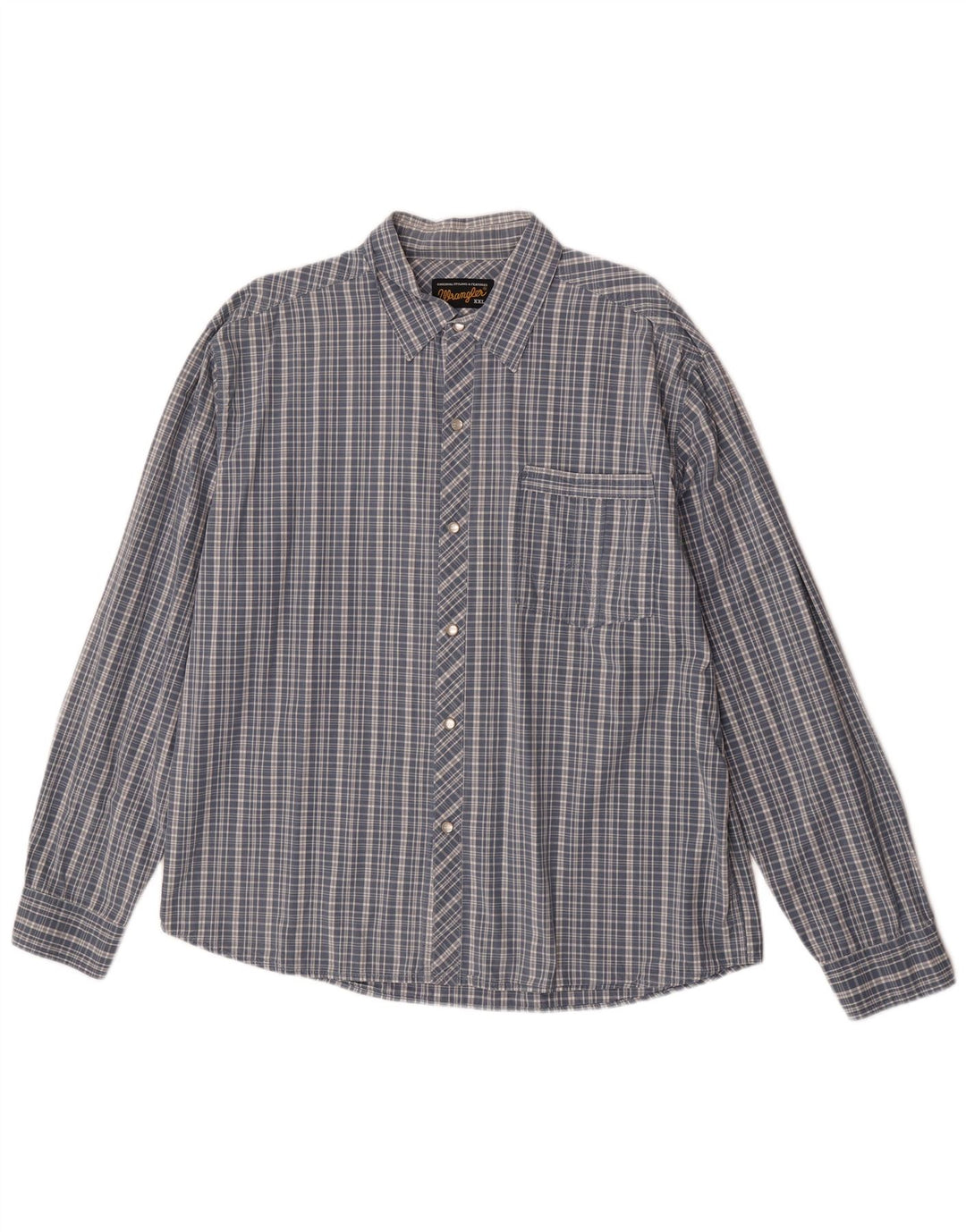 Camisa masculina Wrangler 2XL algodão xadrez azul