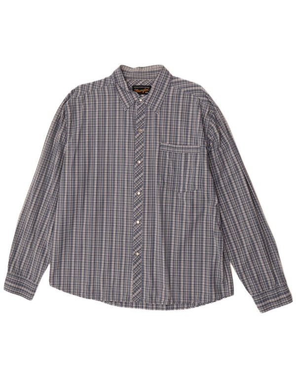 Camisa masculina Wrangler 2XL algodão xadrez azul