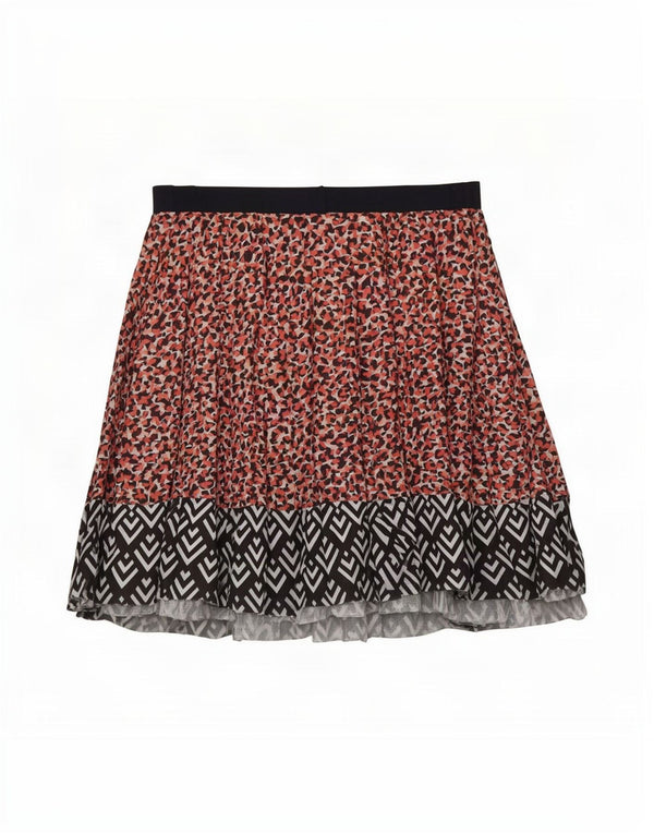 Saia feminina Benetton A-Line XS W26 borboleta geométrica multicolorida