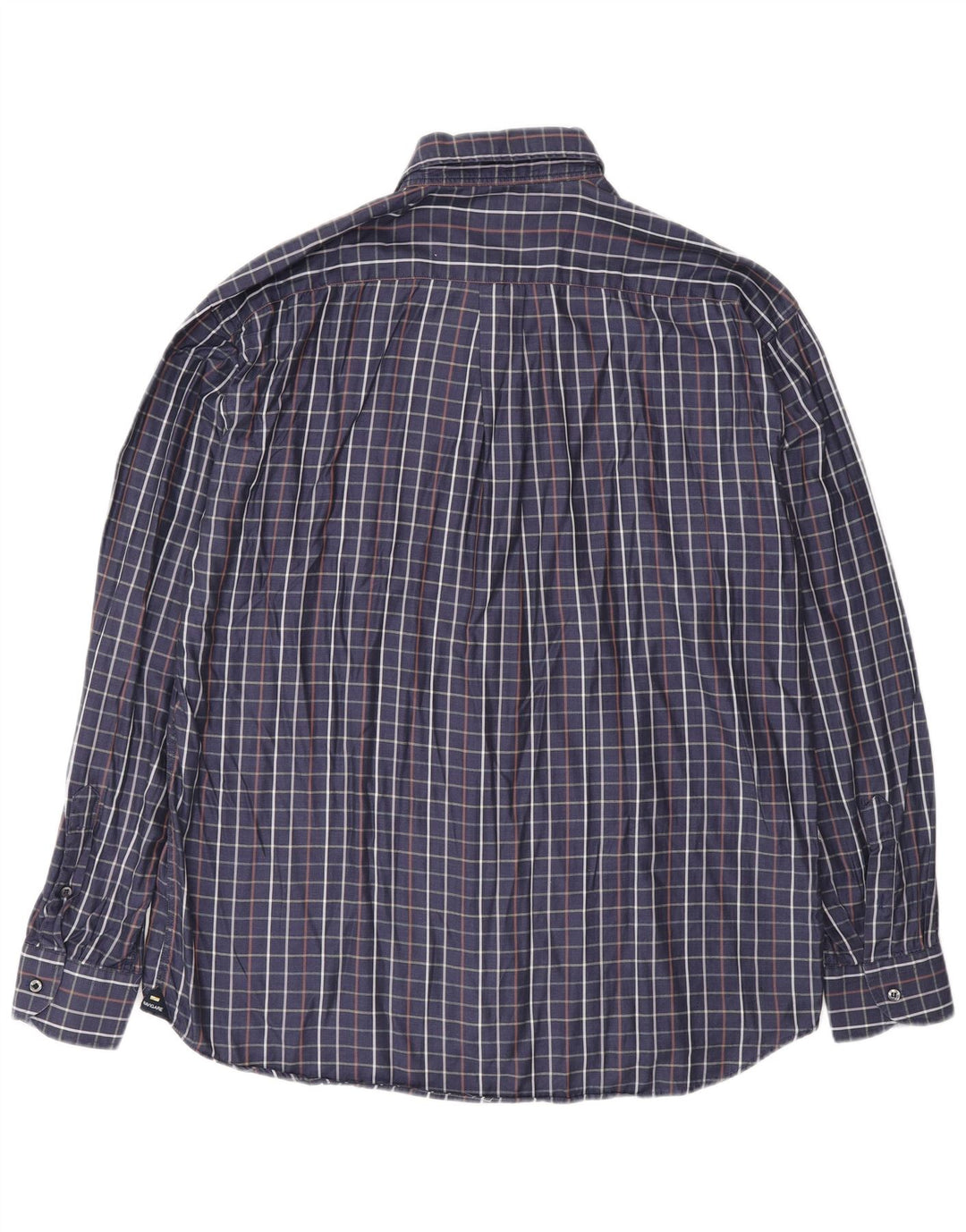 Camisa masculina Navigare grande algodão xadrez azul marinho