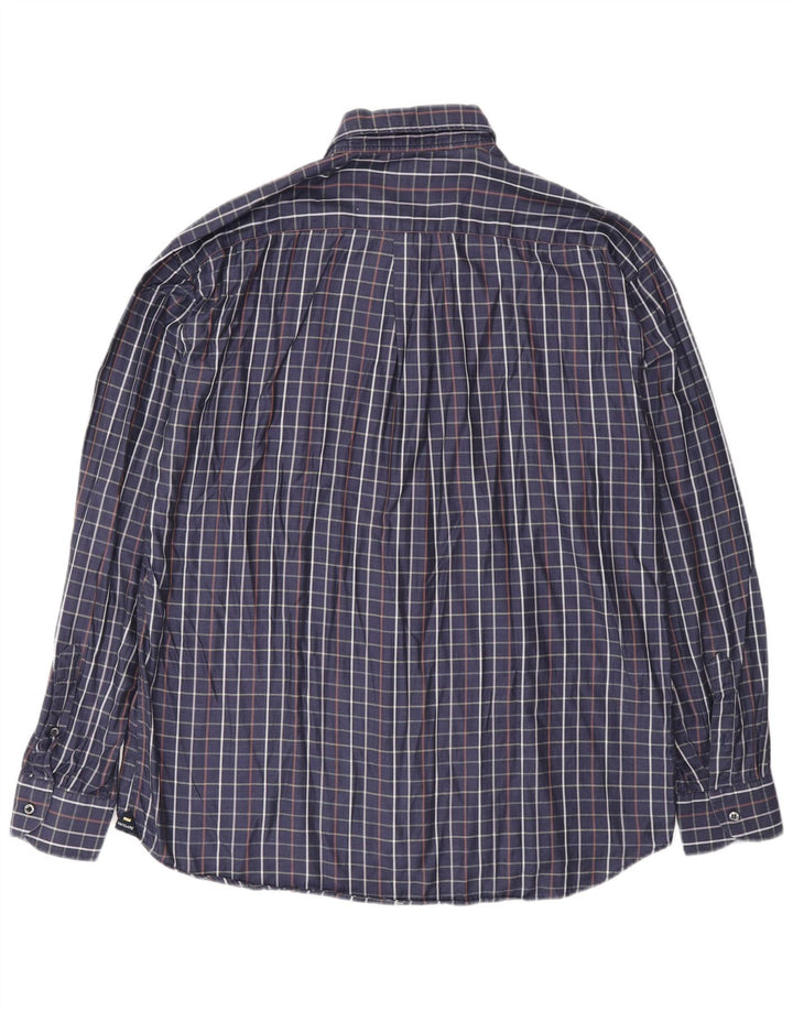 Camisa masculina Navigare grande algodão xadrez azul marinho