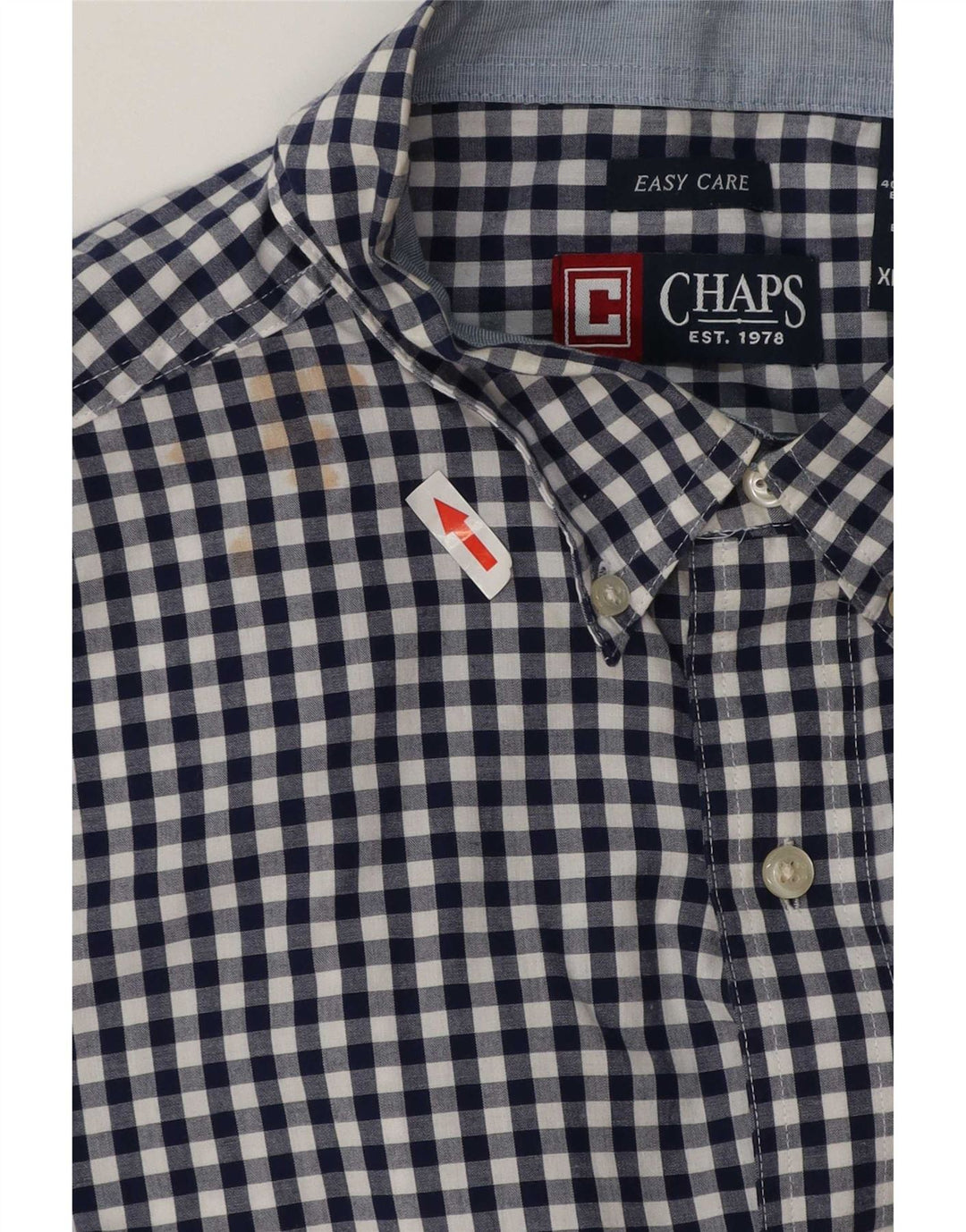Camisa masculina Chaps Easy Care XL azul marinho algodão guingão