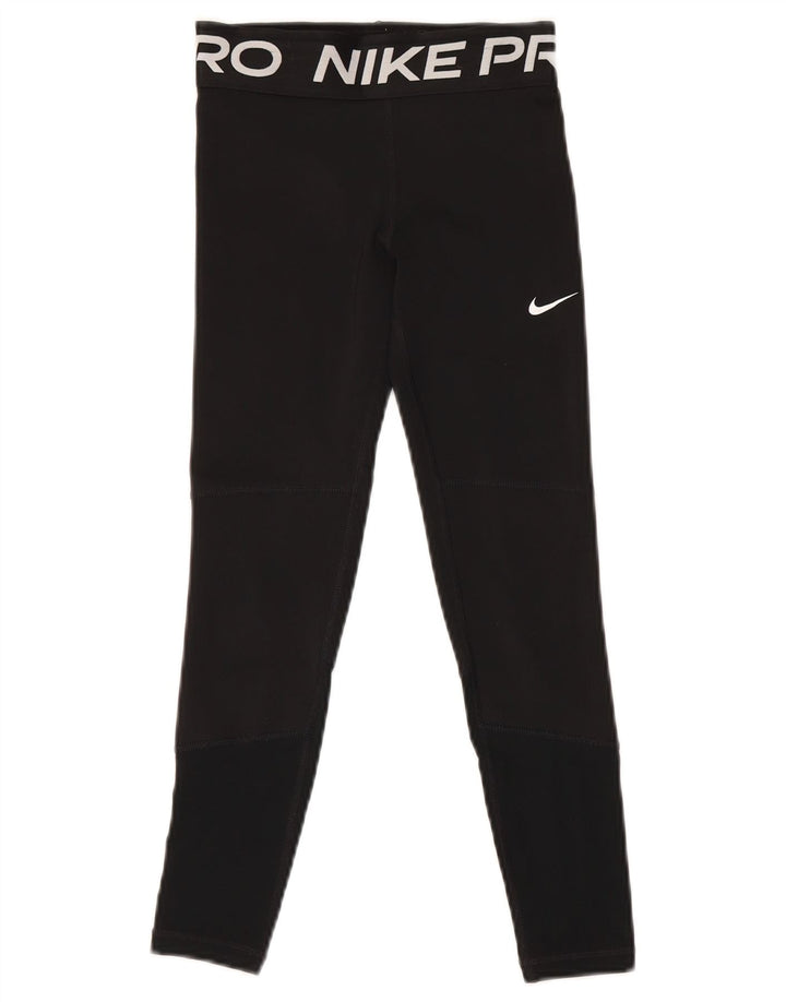 Leggings Nike Dri Fit Graphic para meninas de 9 a 10 anos, pequeno, preto, poliéster