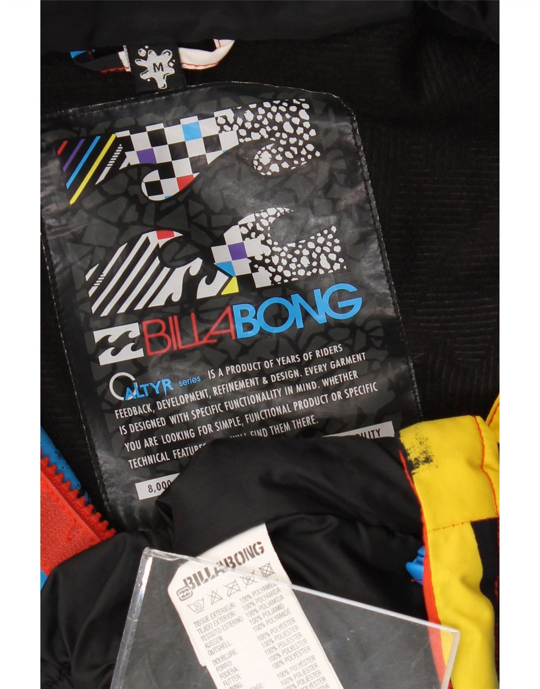 Jaqueta corta-vento masculina Billabong com capuz UK 38 listrada multicolorida média