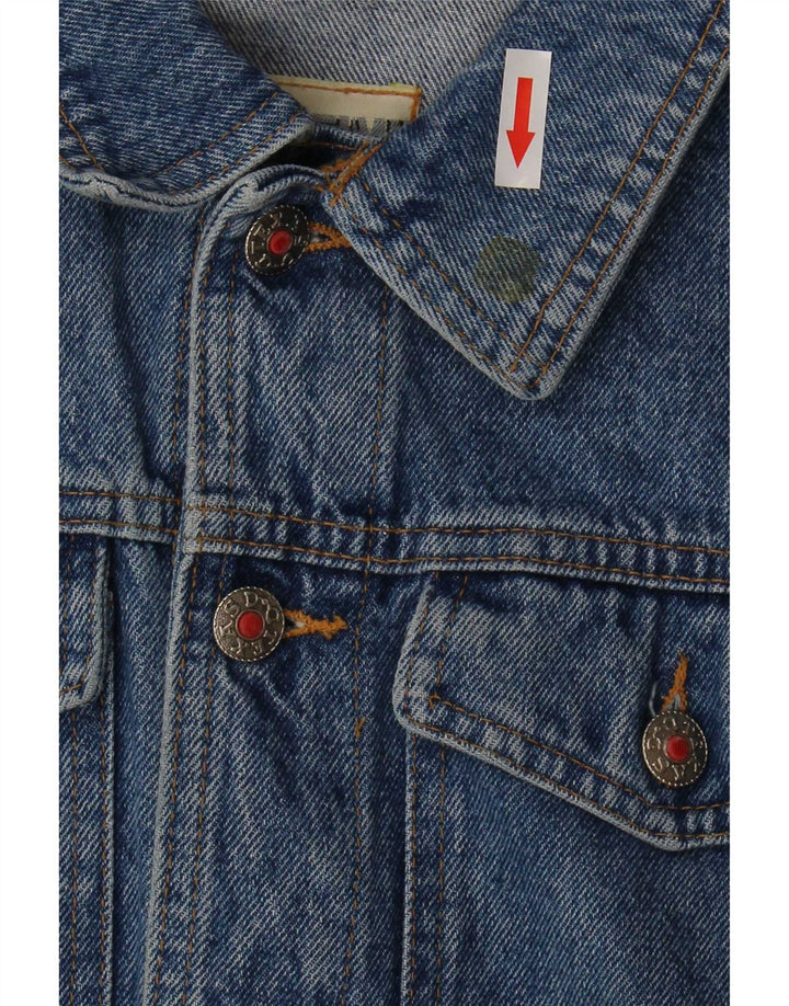 Jaqueta jeans feminina de manga curta Fly Time IT 42 algodão azul médio