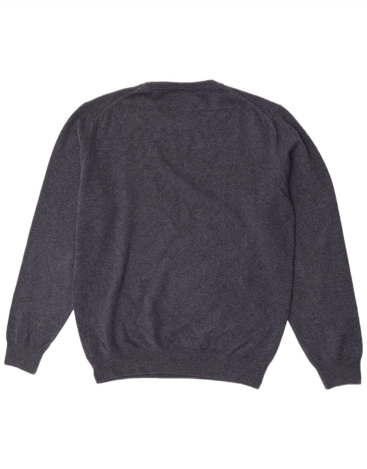 Suéter masculino Gant com gola redonda, grande lã de cordeiro azul marinho