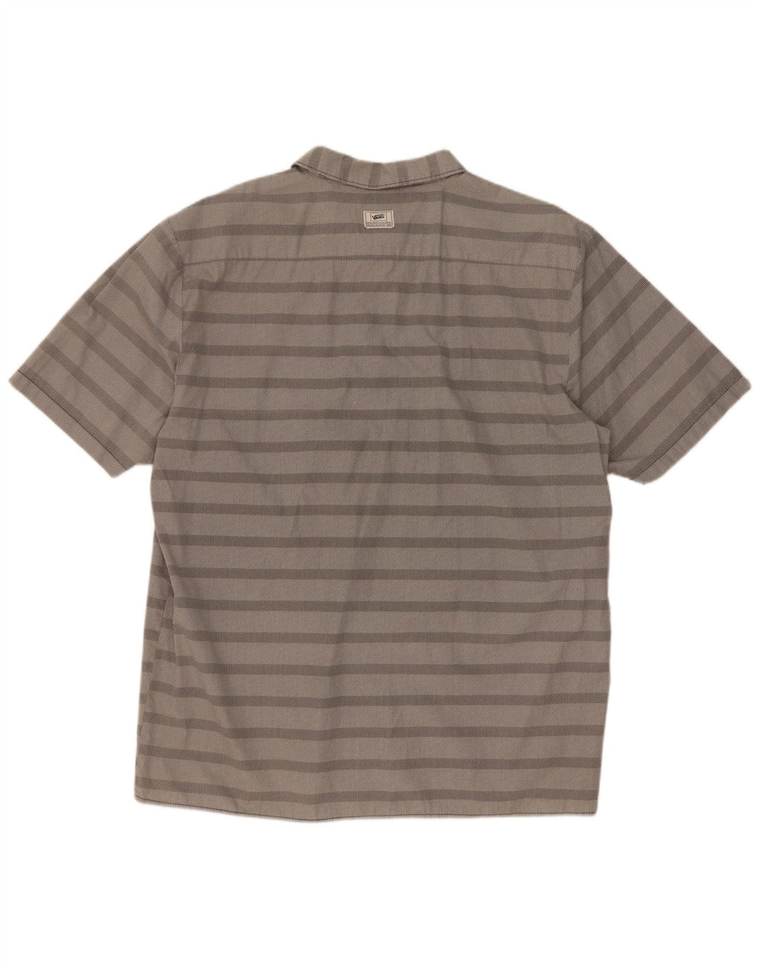 Camisa masculina de manga curta Vans XL cinza listrado algodão