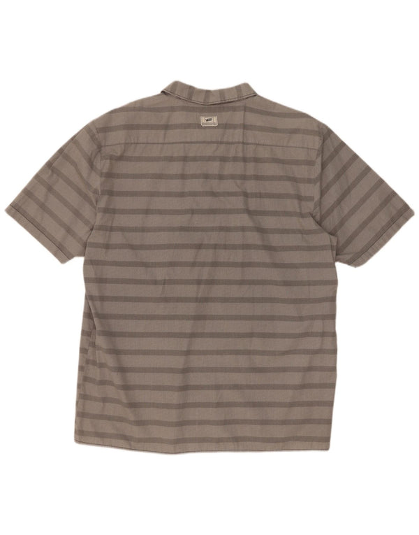 Camisa masculina de manga curta Vans XL cinza listrado algodão