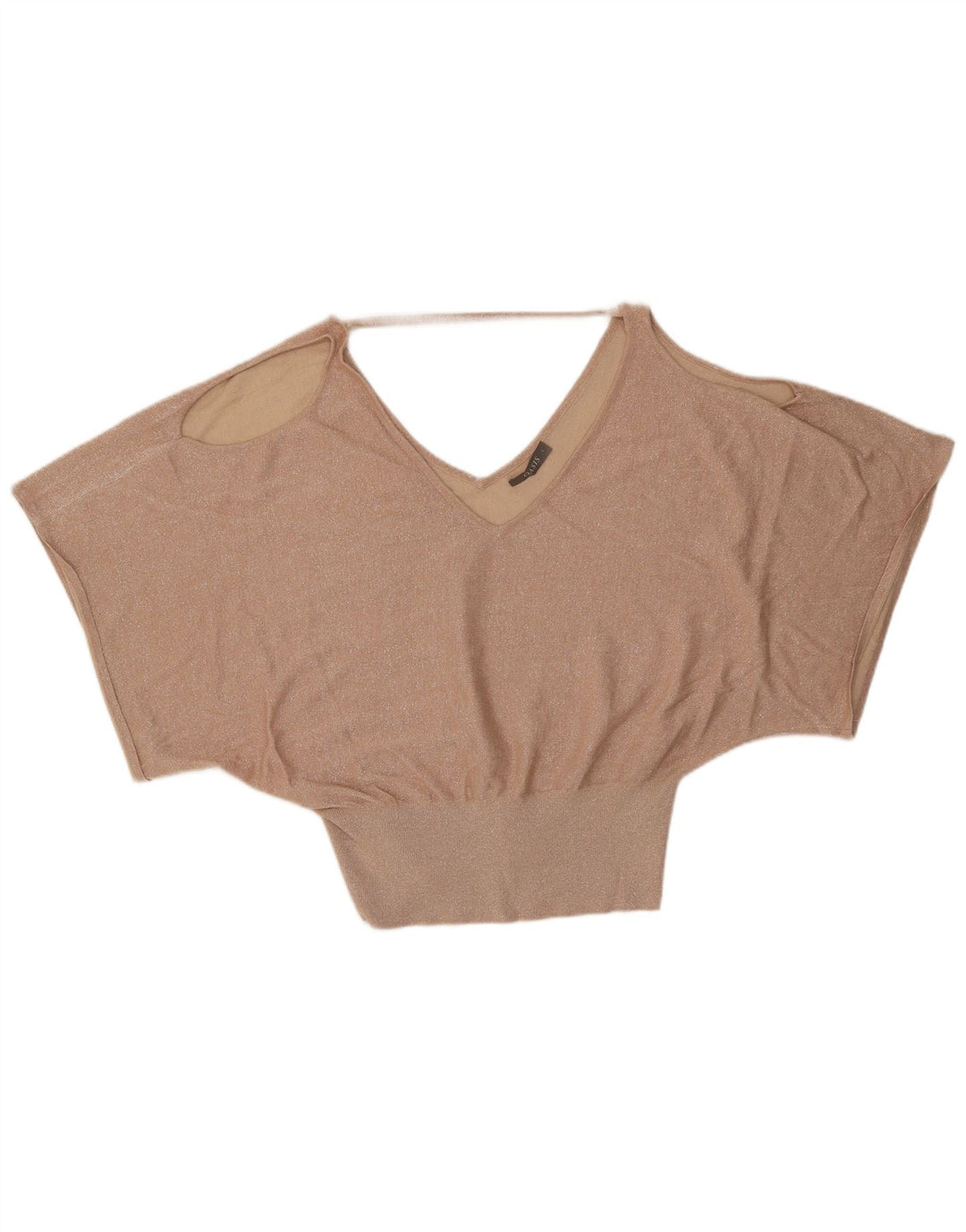 Blusa feminina Oasis Batwing Top UK 16 Quadrinhos grandes de viscose manchados dourados