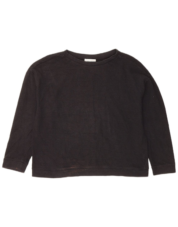 Zara moletom feminino jumper UK 14 médio algodão azul marinho