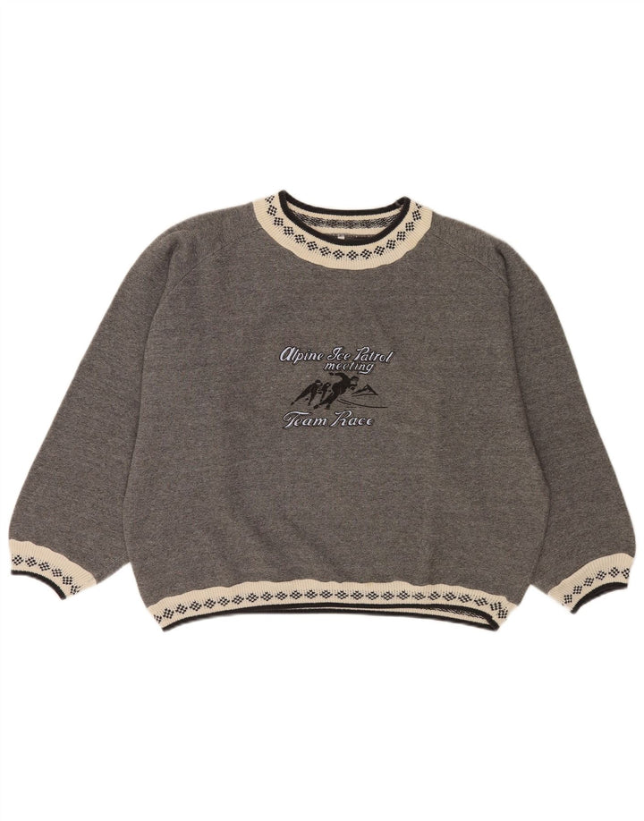 Jumper de moletom feminino grande da Meeting UK 16 cinza grande