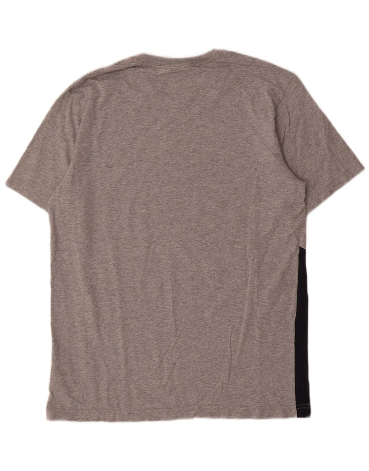 Camiseta Nike masculina gráfica Top cinza médio algodão colorblock