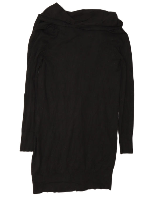 Suéter cardigã aberto com palangre feminino Zara Reino Unido 12 viscose preta média