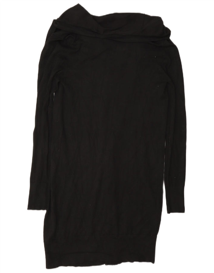 Suéter cardigã aberto com palangre feminino Zara Reino Unido 12 viscose preta média