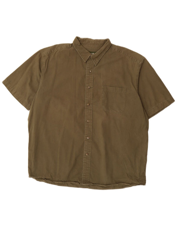 Camisa masculina de manga curta EDDIE BAUER XL algodão cáqui
