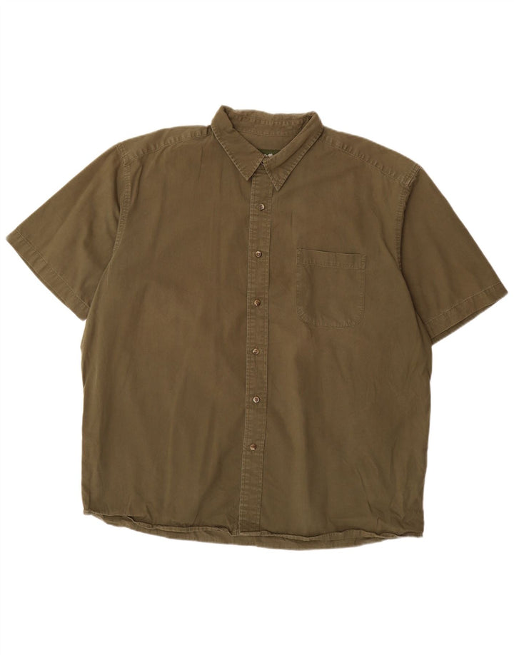 Camisa masculina de manga curta EDDIE BAUER XL algodão cáqui