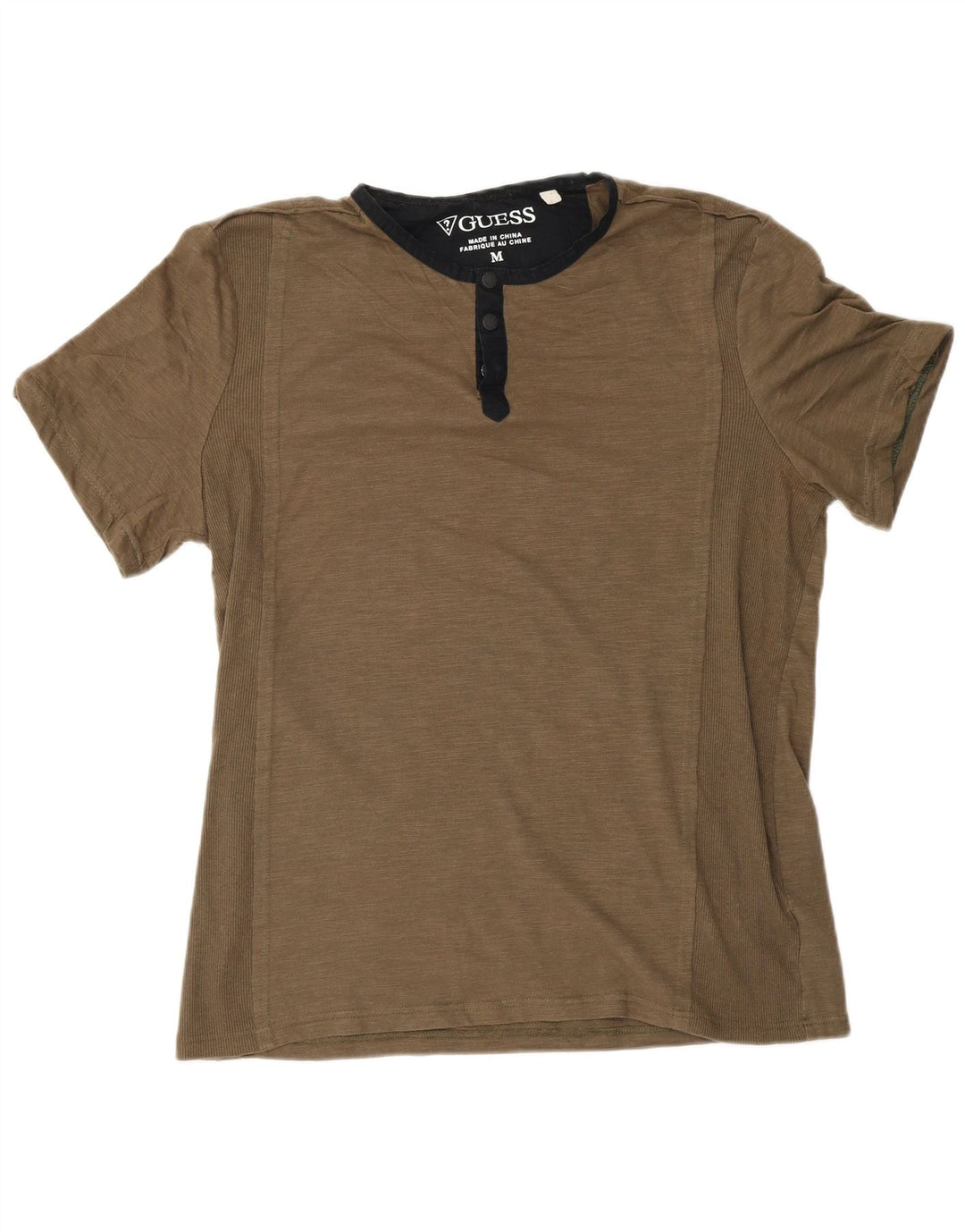 Camiseta masculina Guess de algodão cáqui médio