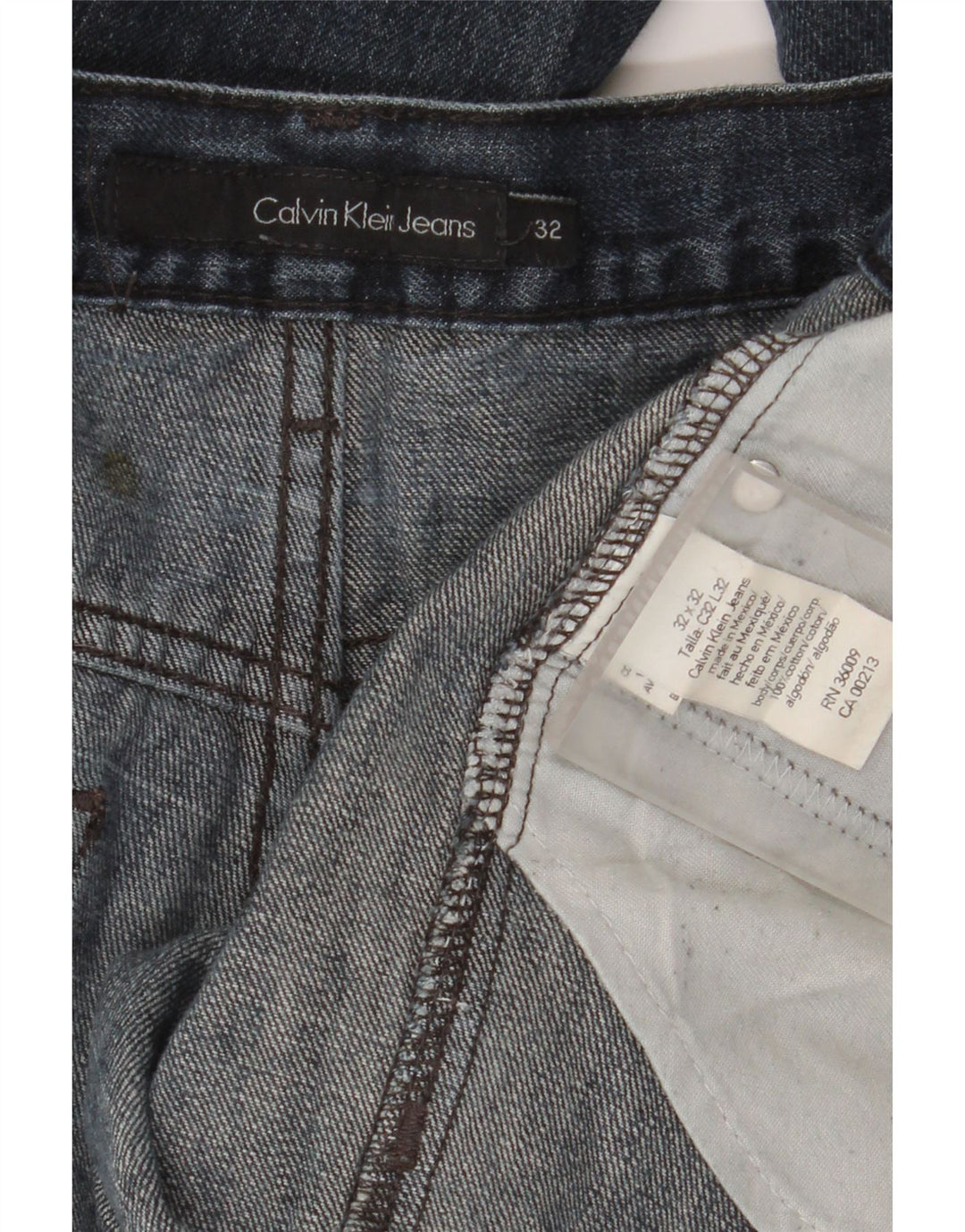 Calça jeans reta masculina Calvin Klein W32 L32 azul marinho algodão