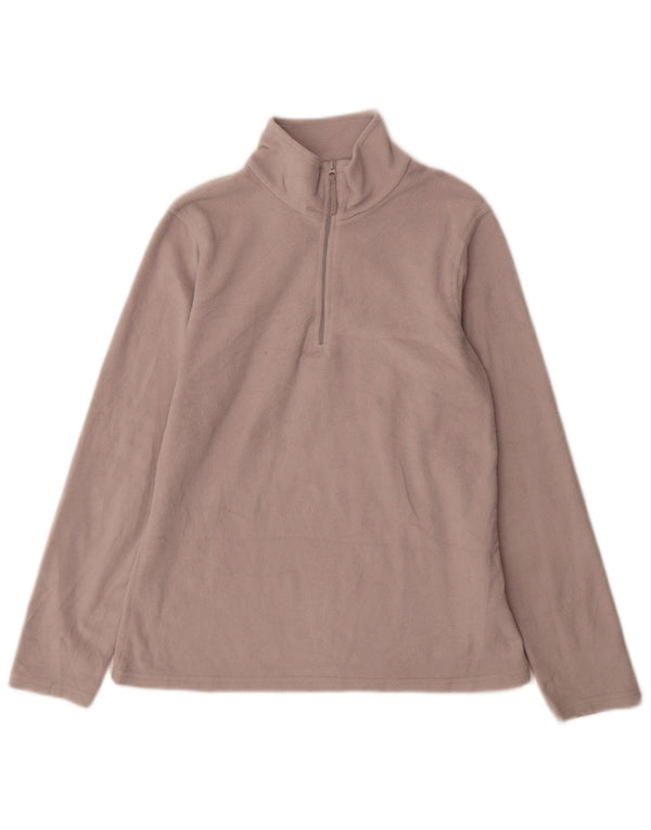 Mountain Warehouse Suéter masculino de lã com zíper e gola média cinza