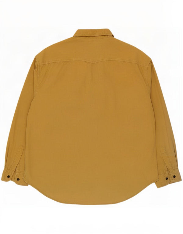 Camisa masculina de veludo cotelê J&P Brothers 2XL algodão amarelo