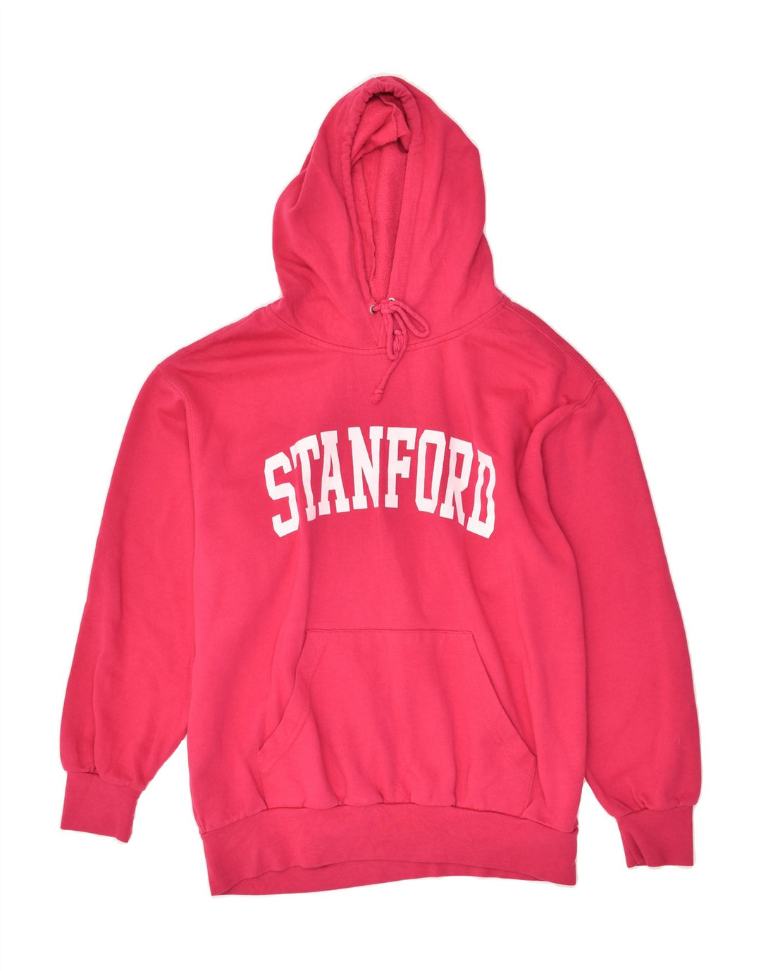 VINTAGE Mens Stanford Graphic Hoodie Jumper Large Pink Cotton Vintage Vintage and Second-Hand Vintage from Messina Hembry 