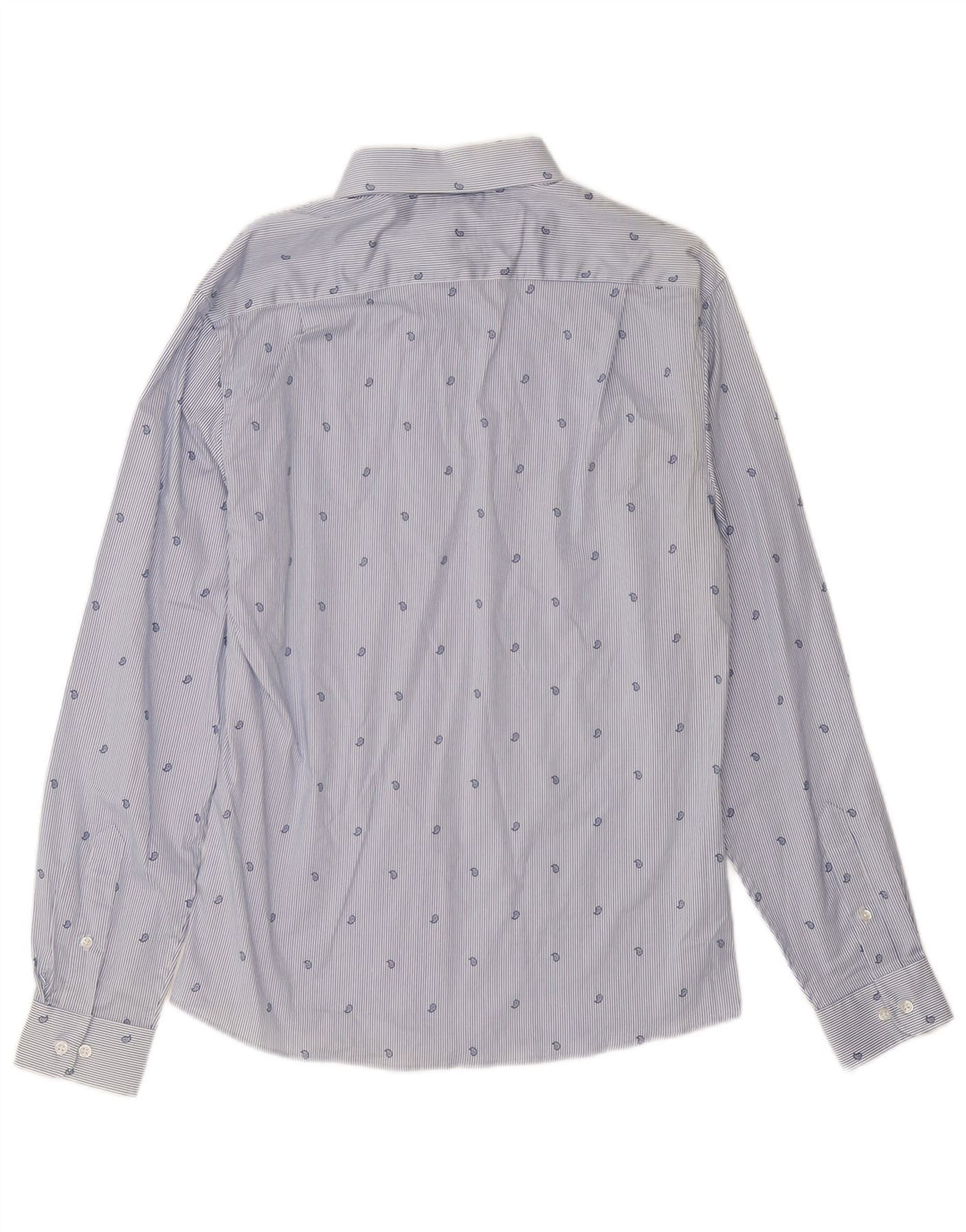 Camisa elástica masculina TOMMY HILFIGER tamanho 15 1/2 risca de giz azul médio