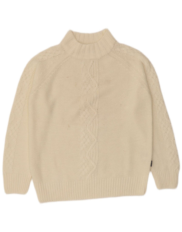 Suéter feminino Carrera com gola tartaruga UK 14 médio off white acrílico