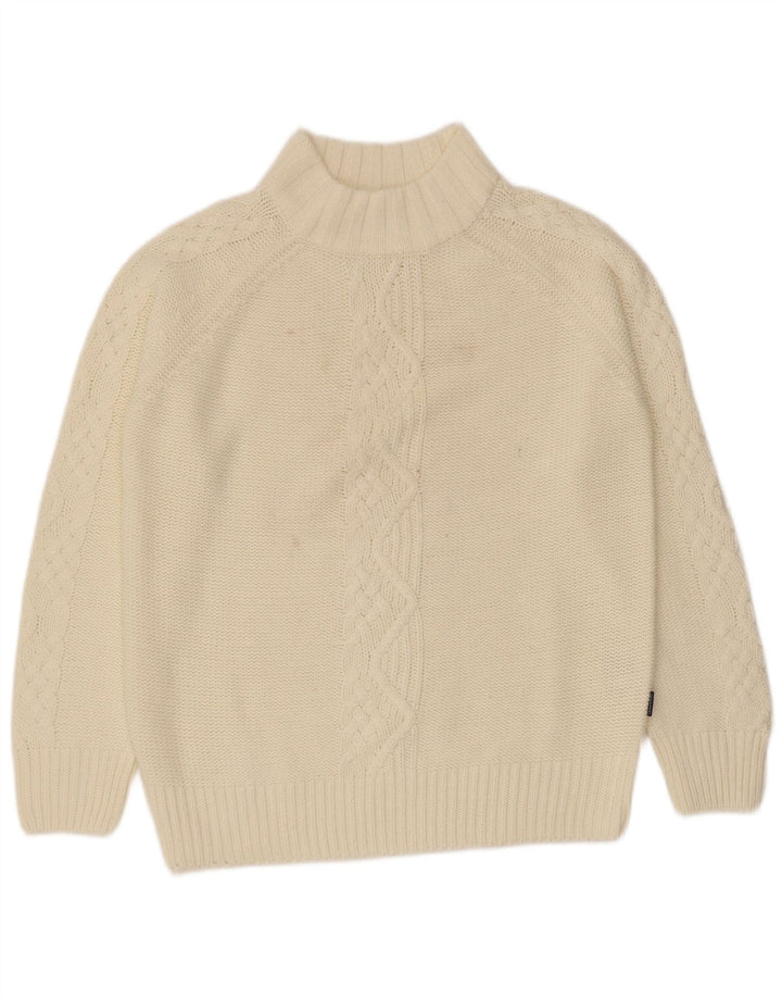 Suéter feminino Carrera com gola tartaruga UK 14 médio off white acrílico