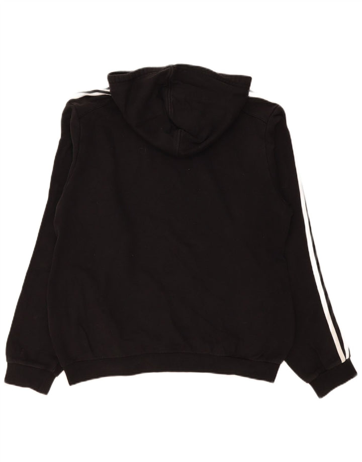 Adidas Mens Hoodie Jumper Médio Algodão Preto