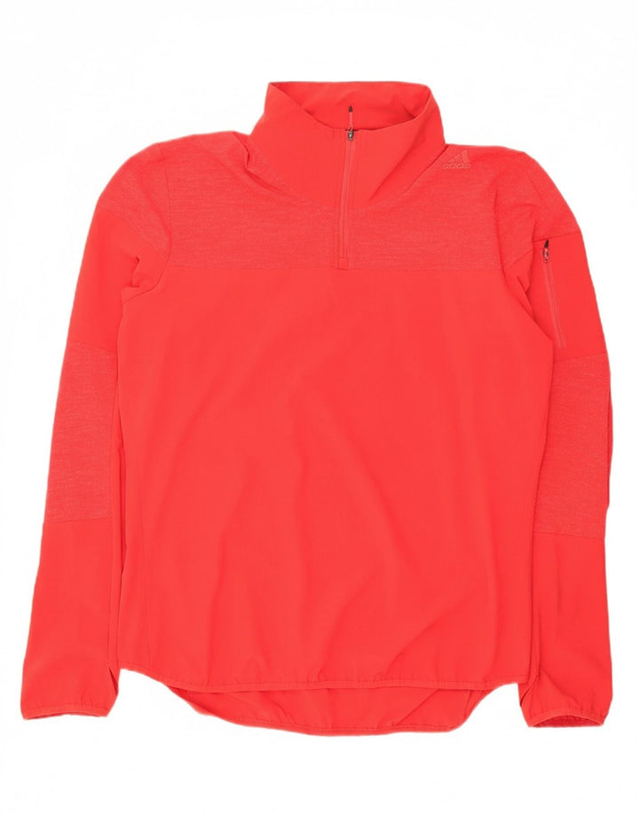 ADIDAS Mens Supernova Zip Neck Pullover Treino Top Grande Vermelho