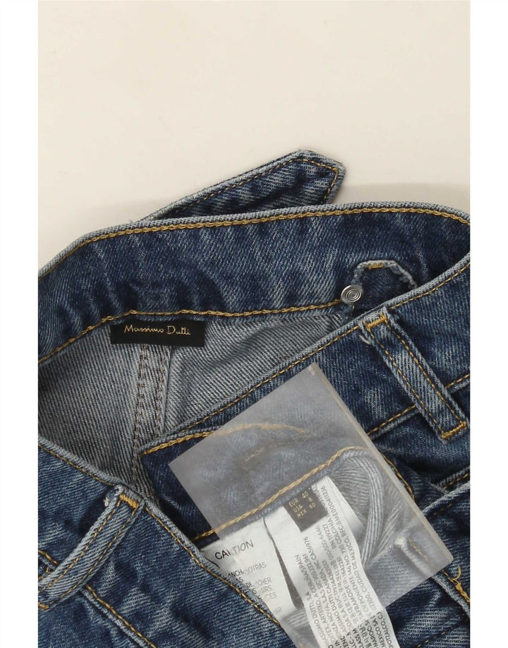Jeans feminino Massimo Dutti com perna larga EU 40 médio W30 L30 azul algodão