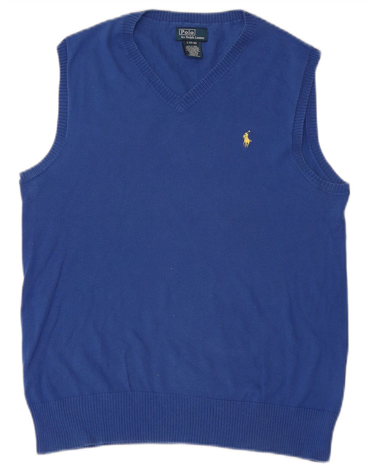 POLO RALPH LAUREN Regata masculina com colete 14-15 anos grande algodão azul