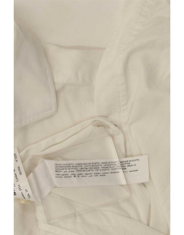 Camisa masculina Massimo Dutti tamanho 39 algodão branco médio