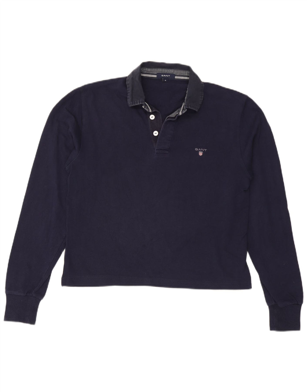 Camisa polo feminina grande de manga comprida GANT Reino Unido 14 azul marinho médio