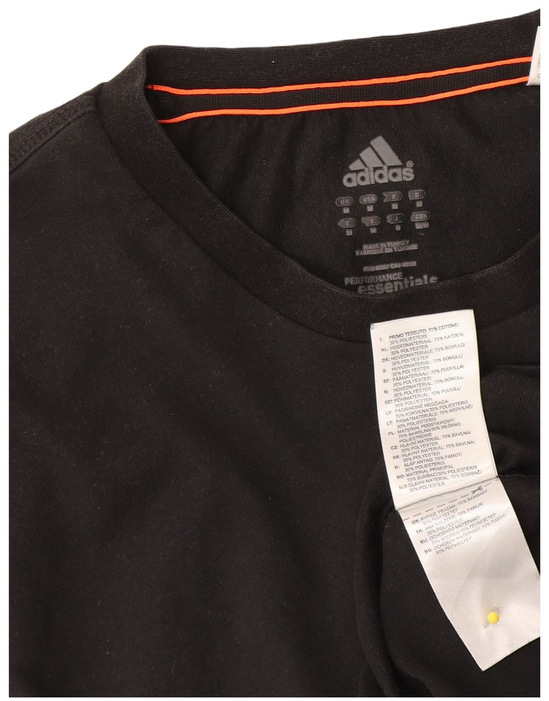 Adidas Mens Graphic T-Shirt Top Médio Algodão Preto