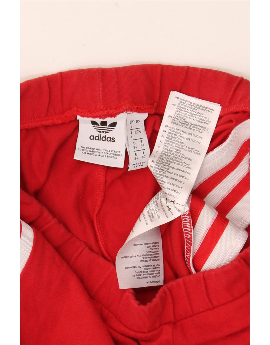 Leggings Adidas Femininas Gráficas UK 8 Pequenas Algodão Vermelho
