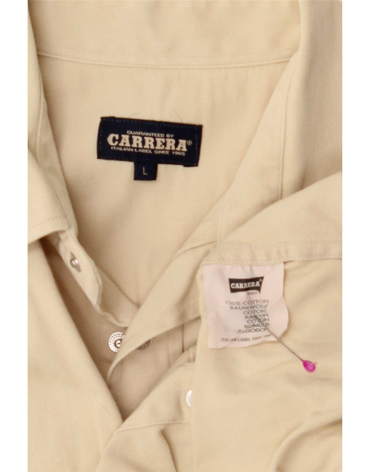Camisa masculina Carrera grande algodão bege