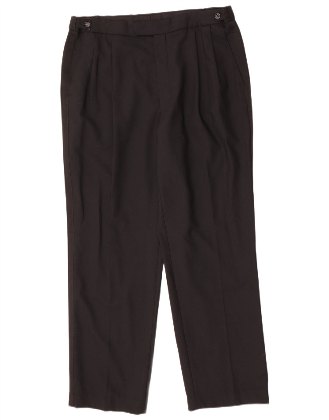 Calça masculina Marks & Spencer com pegged terno W36 L31 lã preta