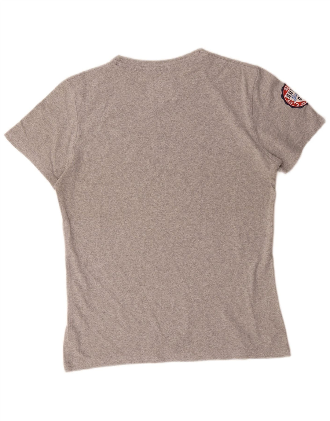 Camiseta gráfica masculina Superdry Top cinza médio algodão