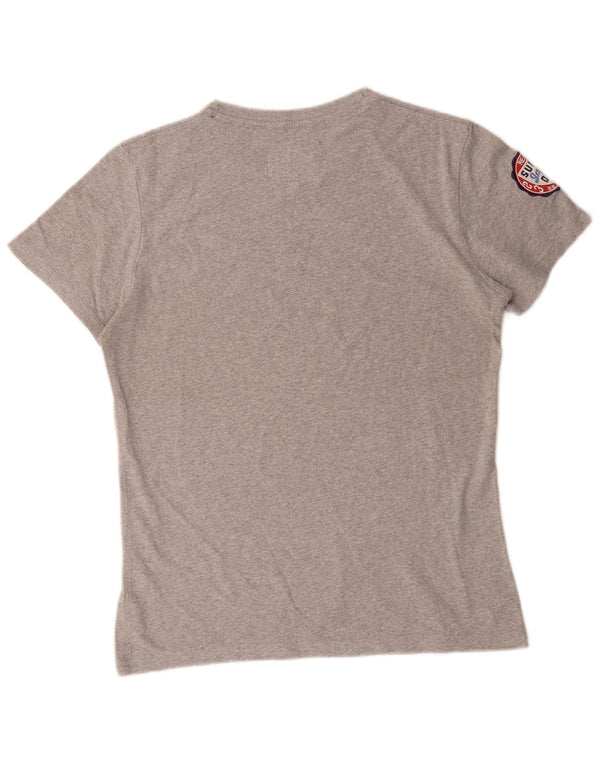 Camiseta gráfica masculina Superdry Top cinza médio algodão