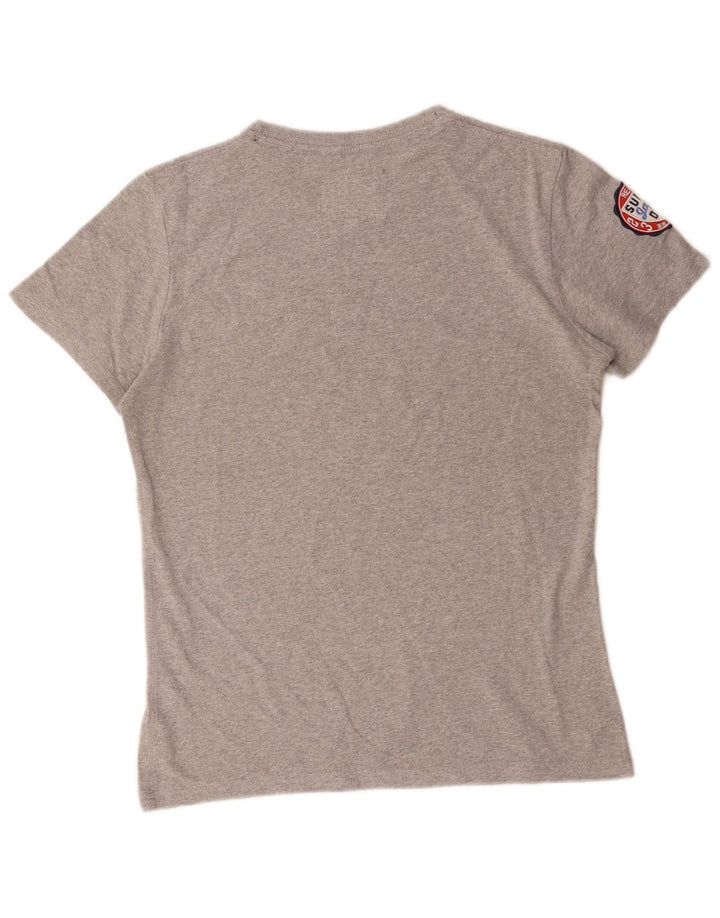 Camiseta gráfica masculina Superdry Top cinza médio algodão