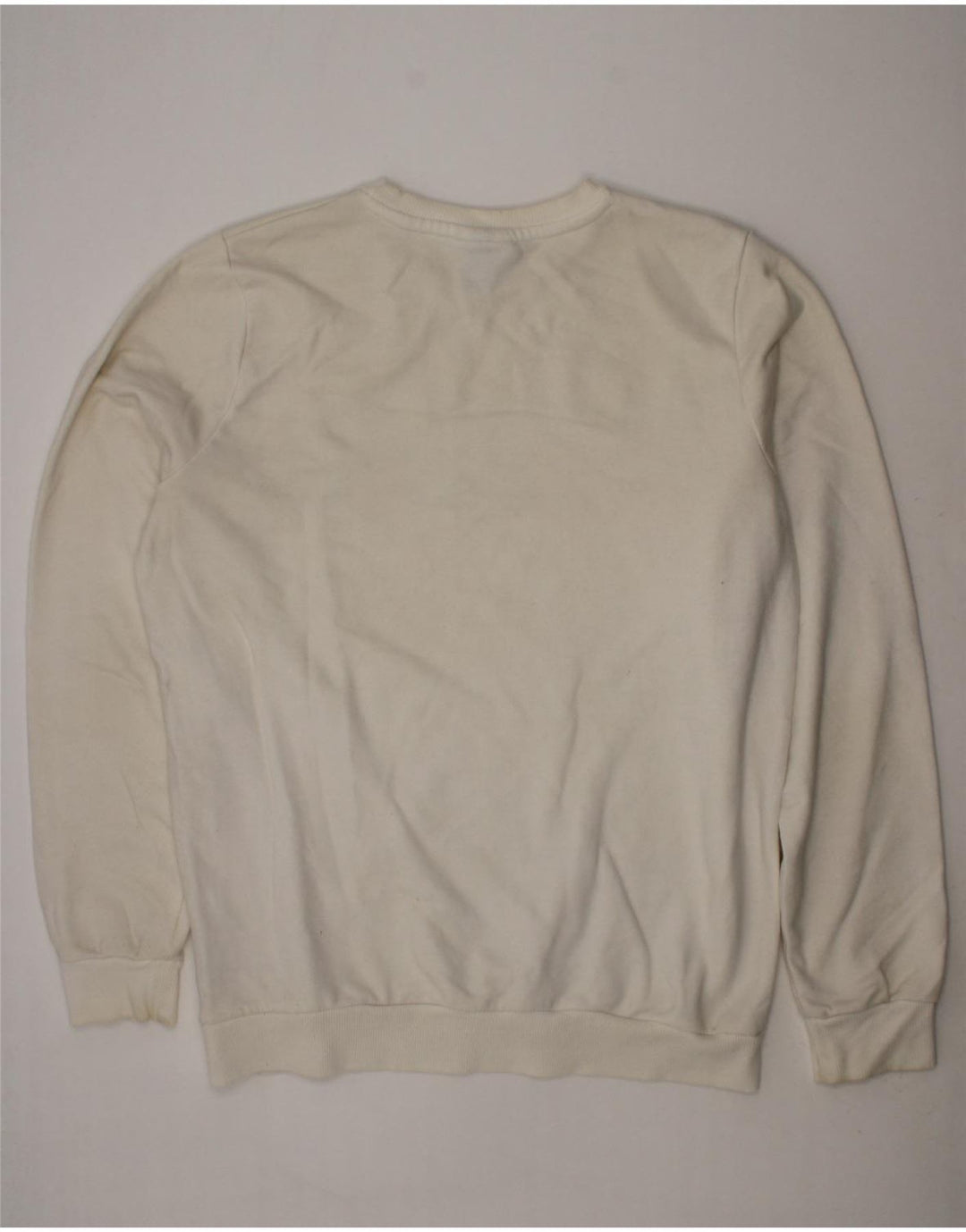 ELLESSE Girls Graphic Sweatshirt Jumper 13-14 Years Off White Cotton Vintage Ellesse and Second-Hand Ellesse from Messina Hembry 