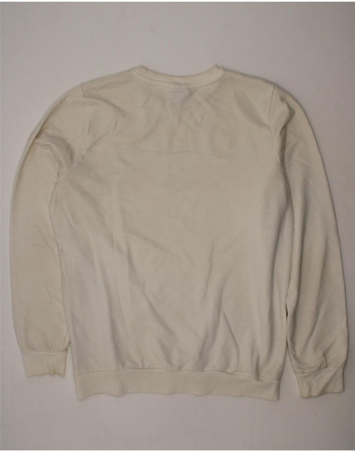 ELLESSE Girls Graphic Sweatshirt Jumper 13-14 Years Off White Cotton Vintage Ellesse and Second-Hand Ellesse from Messina Hembry 