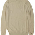 Suéter masculino Tommy Hilfiger com gola redonda sob medida, lã branca média