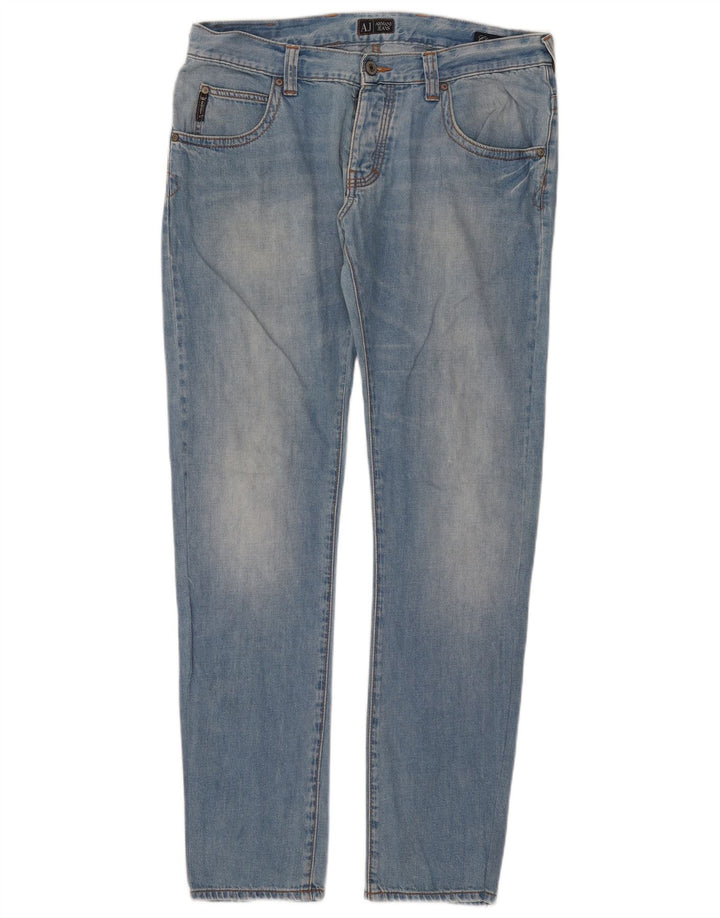 Calça Jeans Slim Feminina Armani W34 L33 Azul Algodão