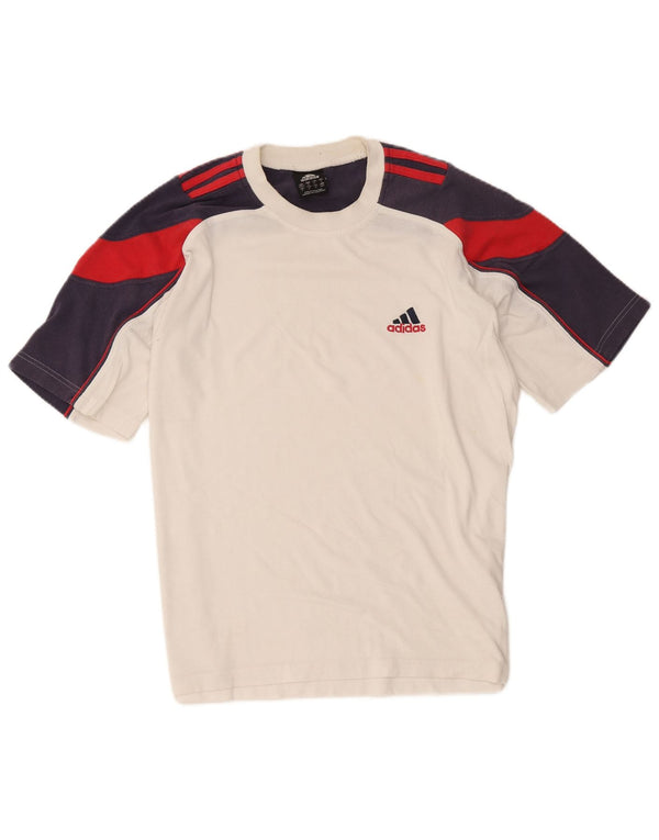 Camiseta masculina ADIDAS UK 40/42 médio branco colorblock algodão